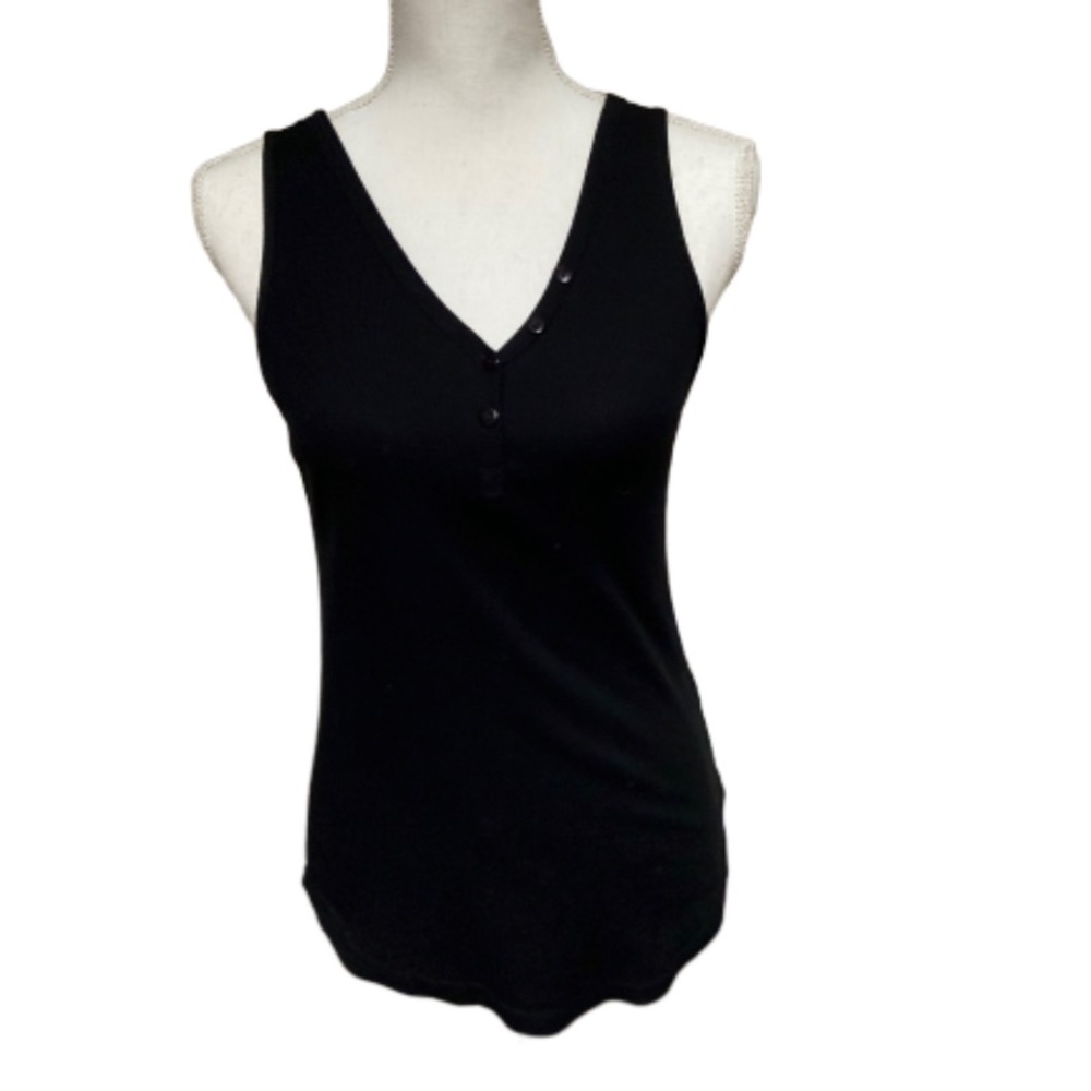 Black ribbed tank top Small